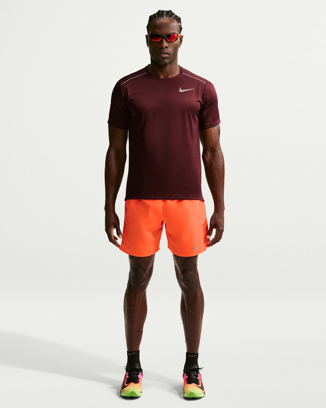 Shorts da running Dri-FIT con slip foderati 18 cm Dri-FIT Nike Miler – Uomo - Total Orange/Safety Orange