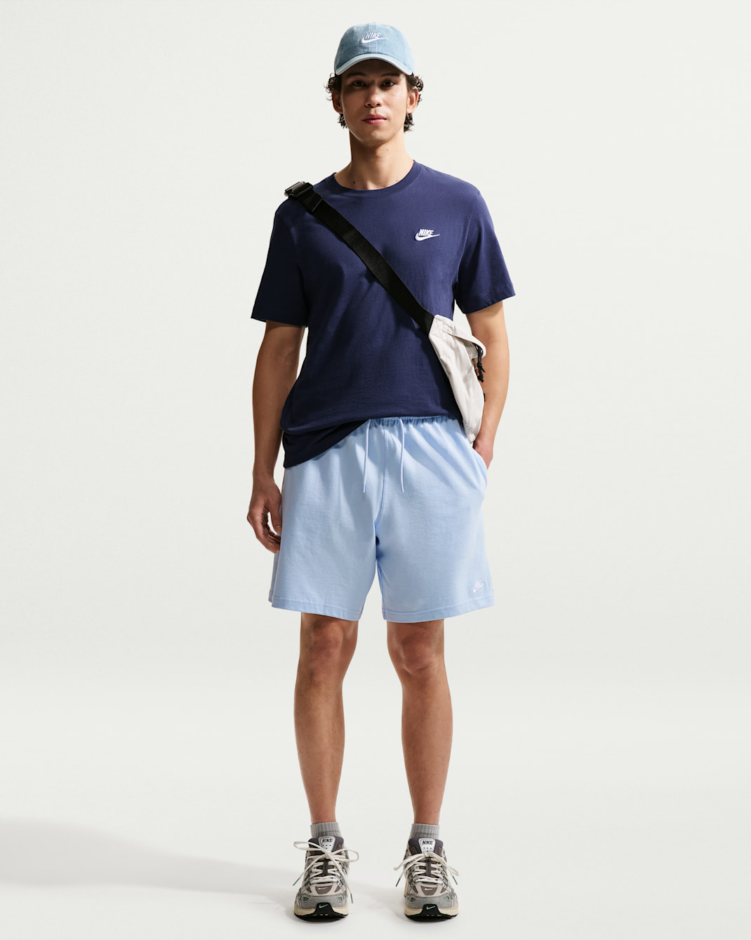 나이키 클럽 남성 니트 쇼츠 - 하이드로젠 블루/화이트