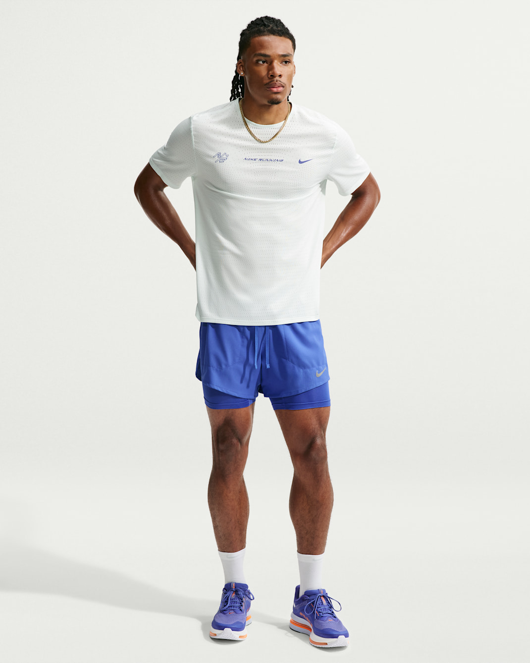 Ανδρικό υβριδικό σορτς για τρέξιμο Dri-FIT Nike Stride 13 cm - Lapis