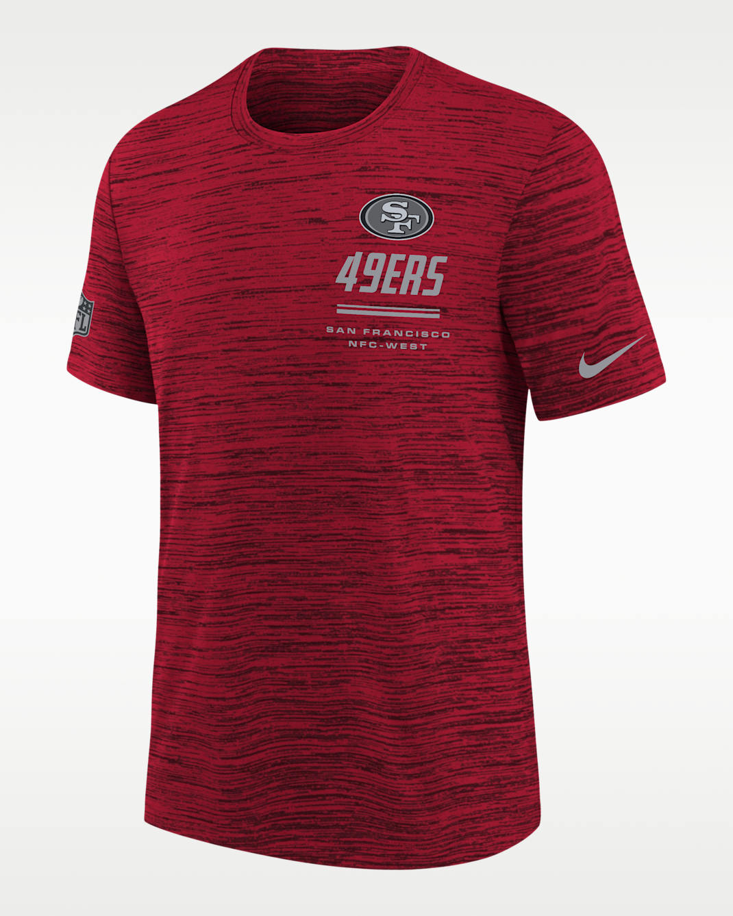 San Francisco 49ers Sideline Team Issue Velocity Big Kids' Nike Dri-FIT NFL T-Shirt - Scarlet