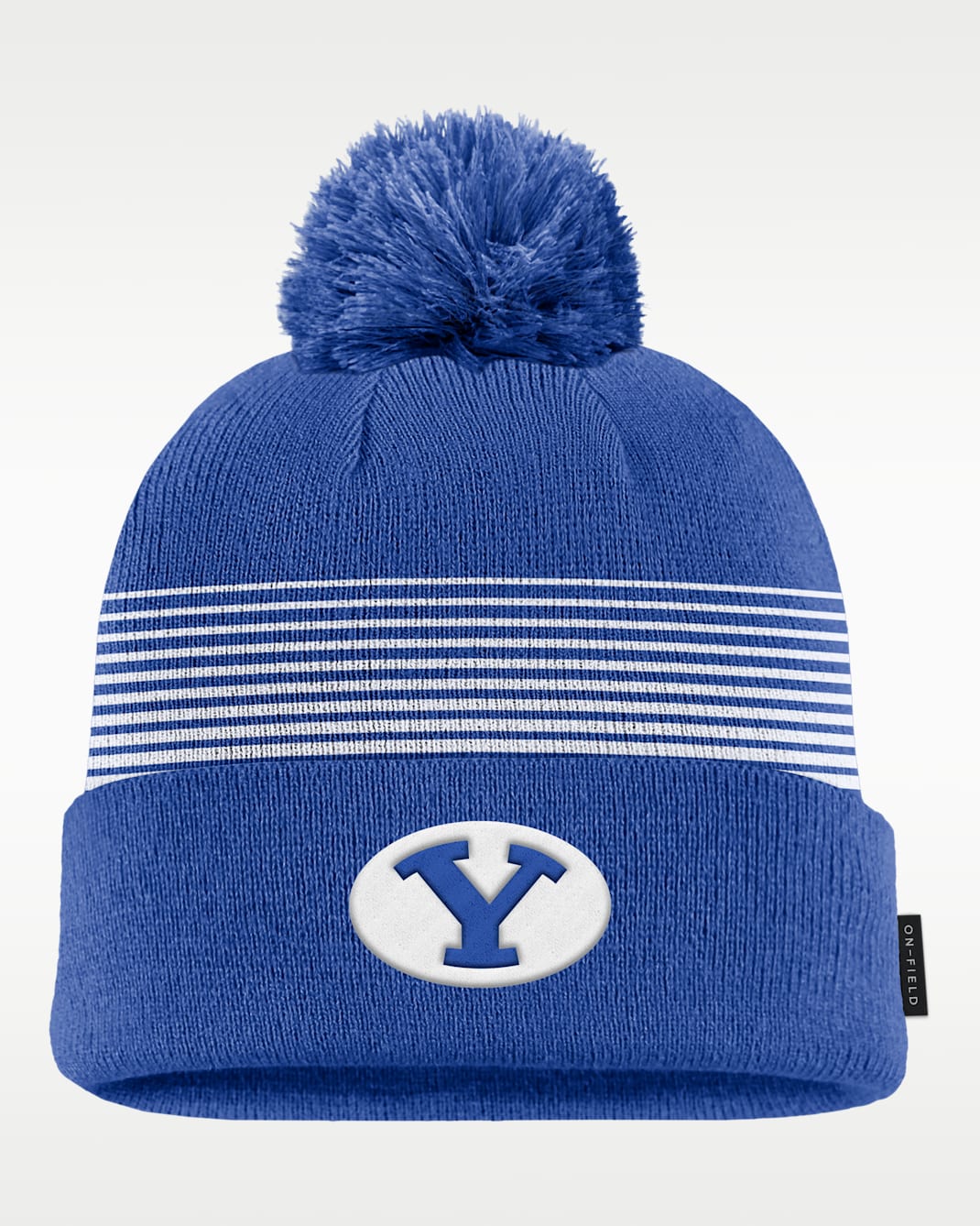 Gorro con dobladillo y pompón universitario Nike para hombre BYU Sideline Peak - Royal juego