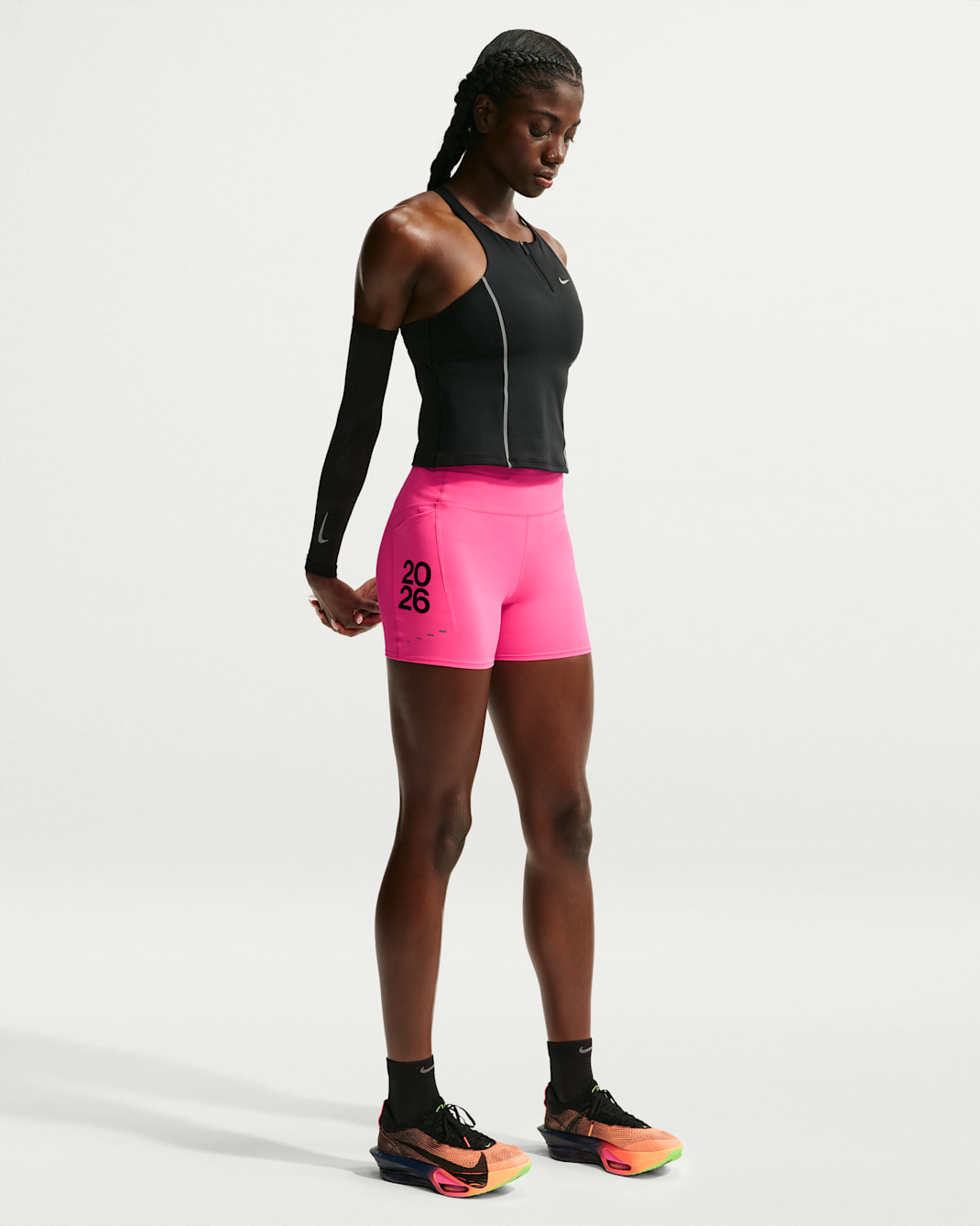Nike Swift After Dark Tour Women's Dri-FIT High-Waisted 10cm (approx.) Running Shorts - Hyper Pink/Black/Black