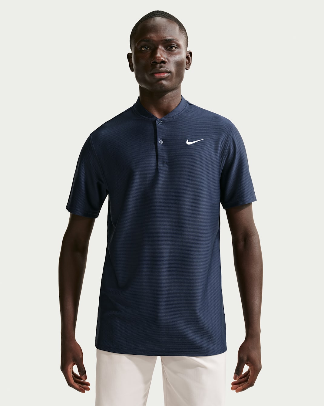 Polo de golf Dri-FIT à col minimaliste Nike Velocity pour homme - College Navy/Blanc