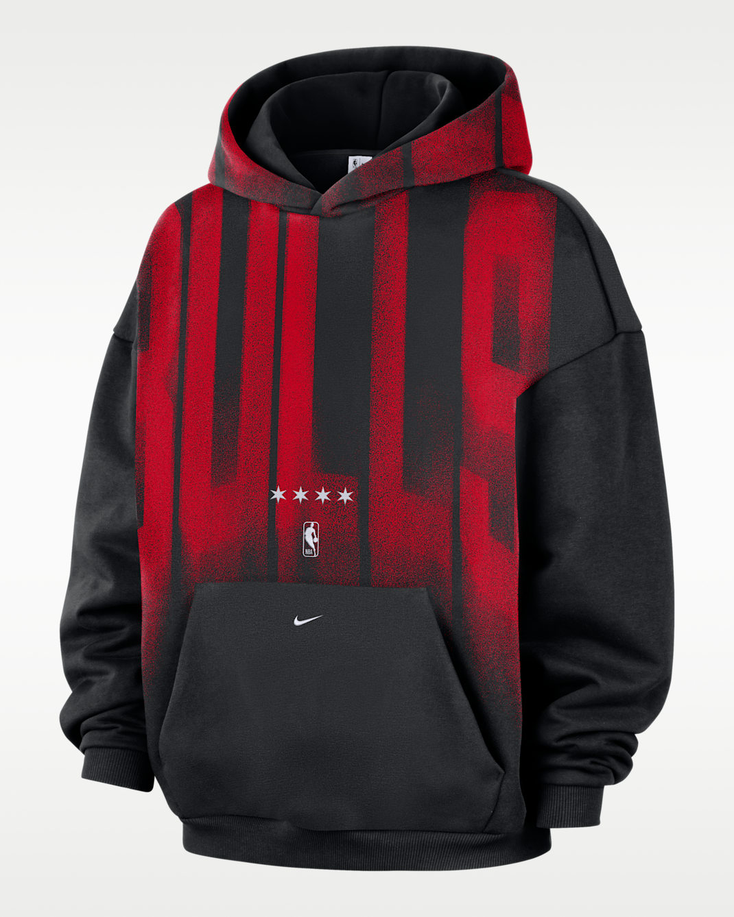 Chicago Bulls Standard Issue Men's Therma-FIT Fleece Basketball Hoodie - Black/White