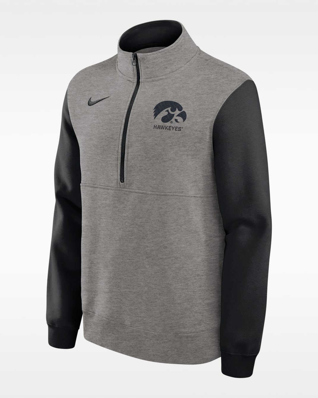 Iowa Club Men's Nike College 1/2-Zip Crew - Grey Heather