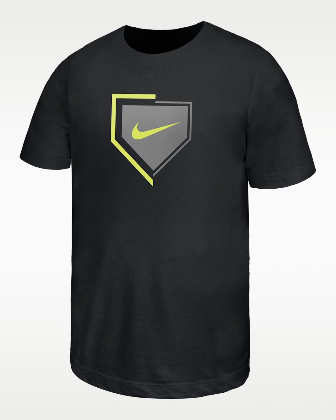 Nike Swoosh logo Big Kids' Baseball Cotton T-Shirt - Black