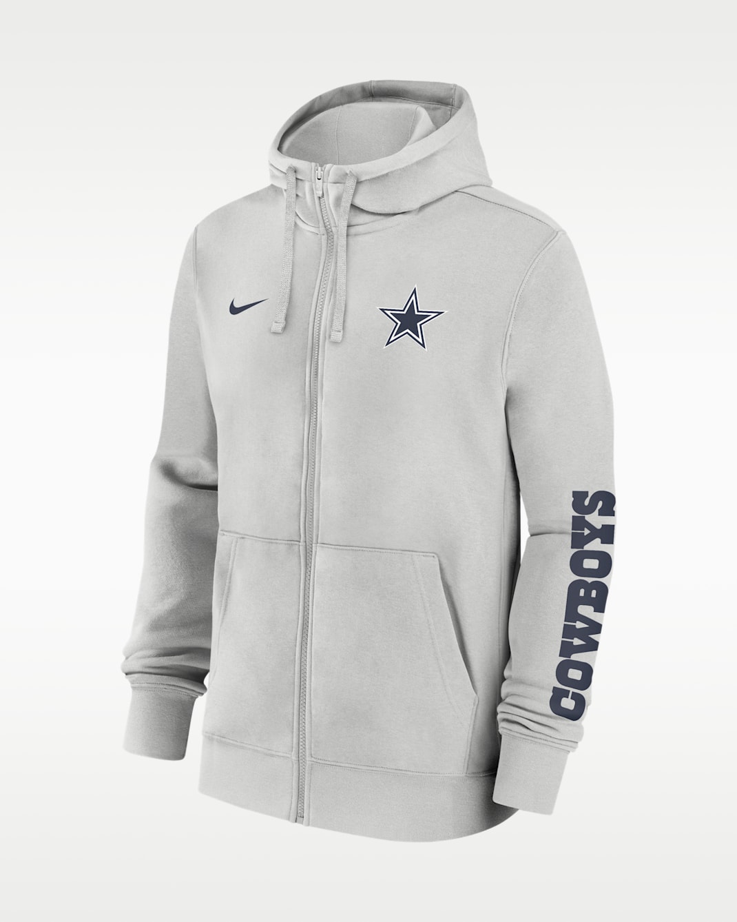 Dallas Cowboys Club Men's Nike NFL Full-Zip Hoodie - Grey