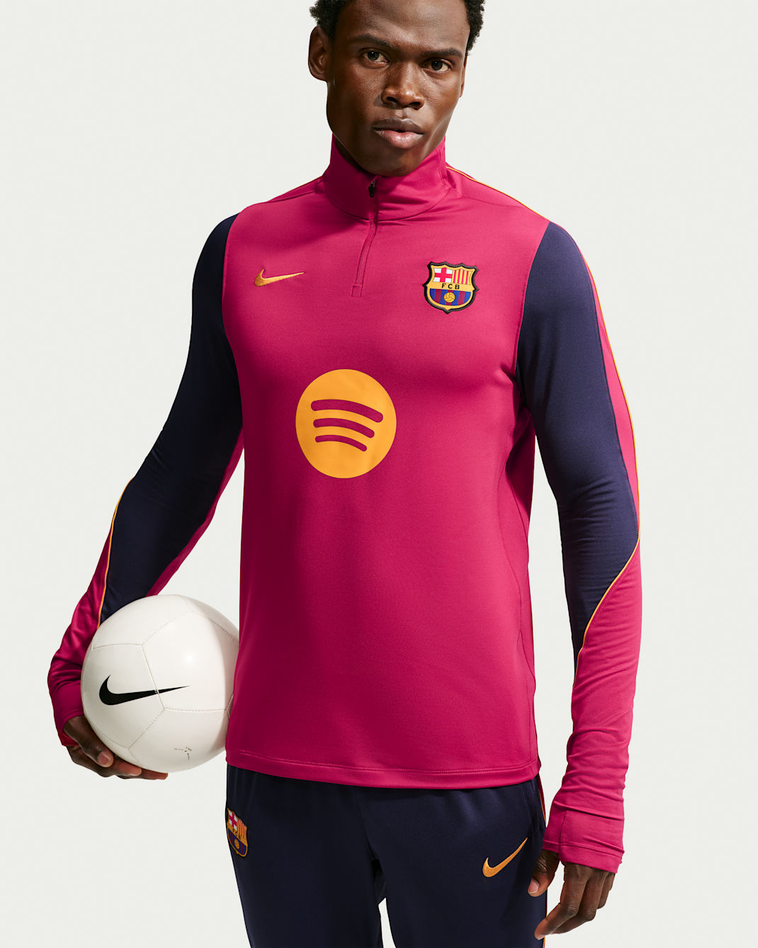 F.C. Barcelona Strike Men's Nike Dri-FIT Football Knit Drill Top - Noble Red/Mineral Yellow/Noble Red/Mineral Yellow
