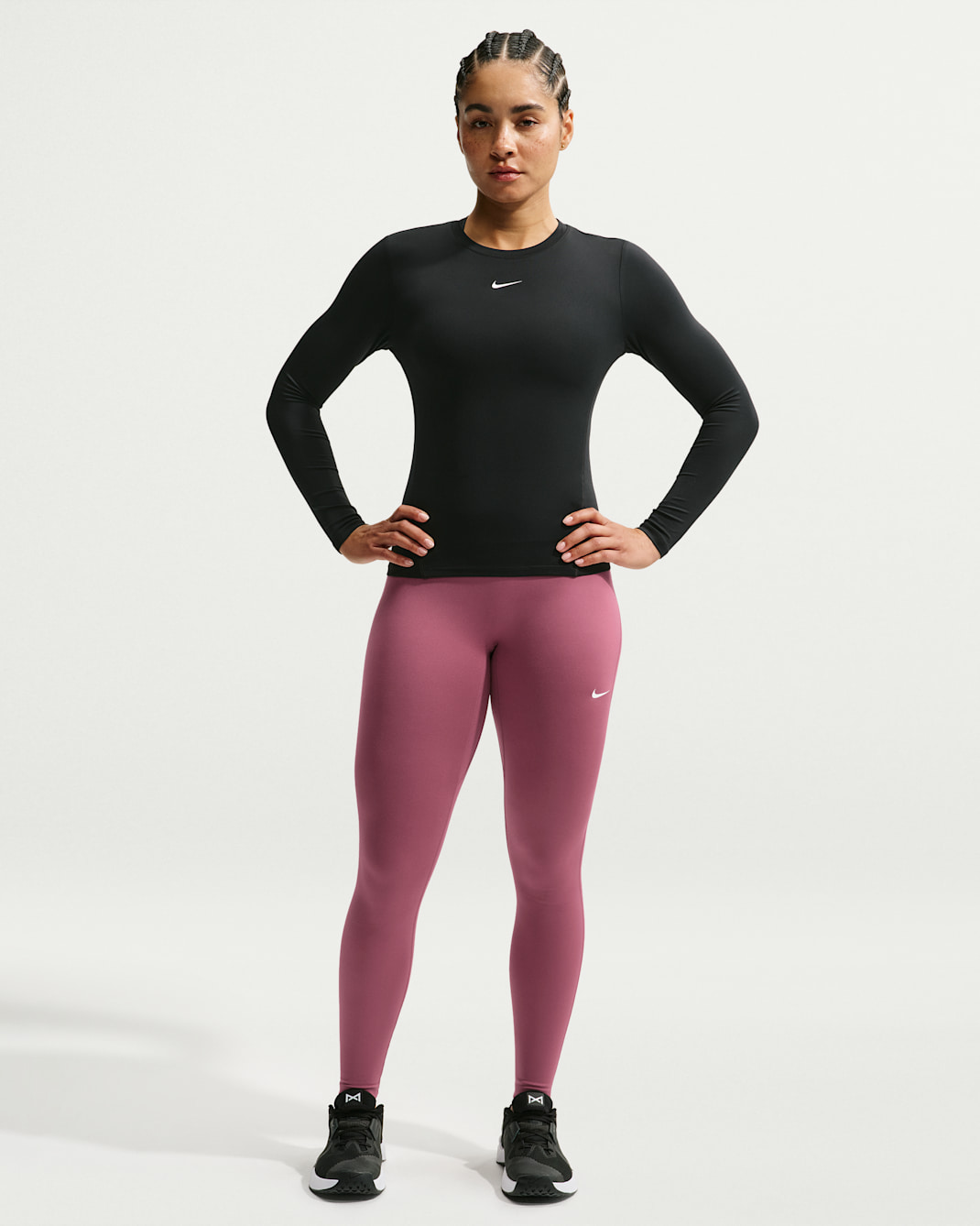 Nike One Seamless Front Women's High-Waisted Full-Length Leggings - Pink Smoke/White