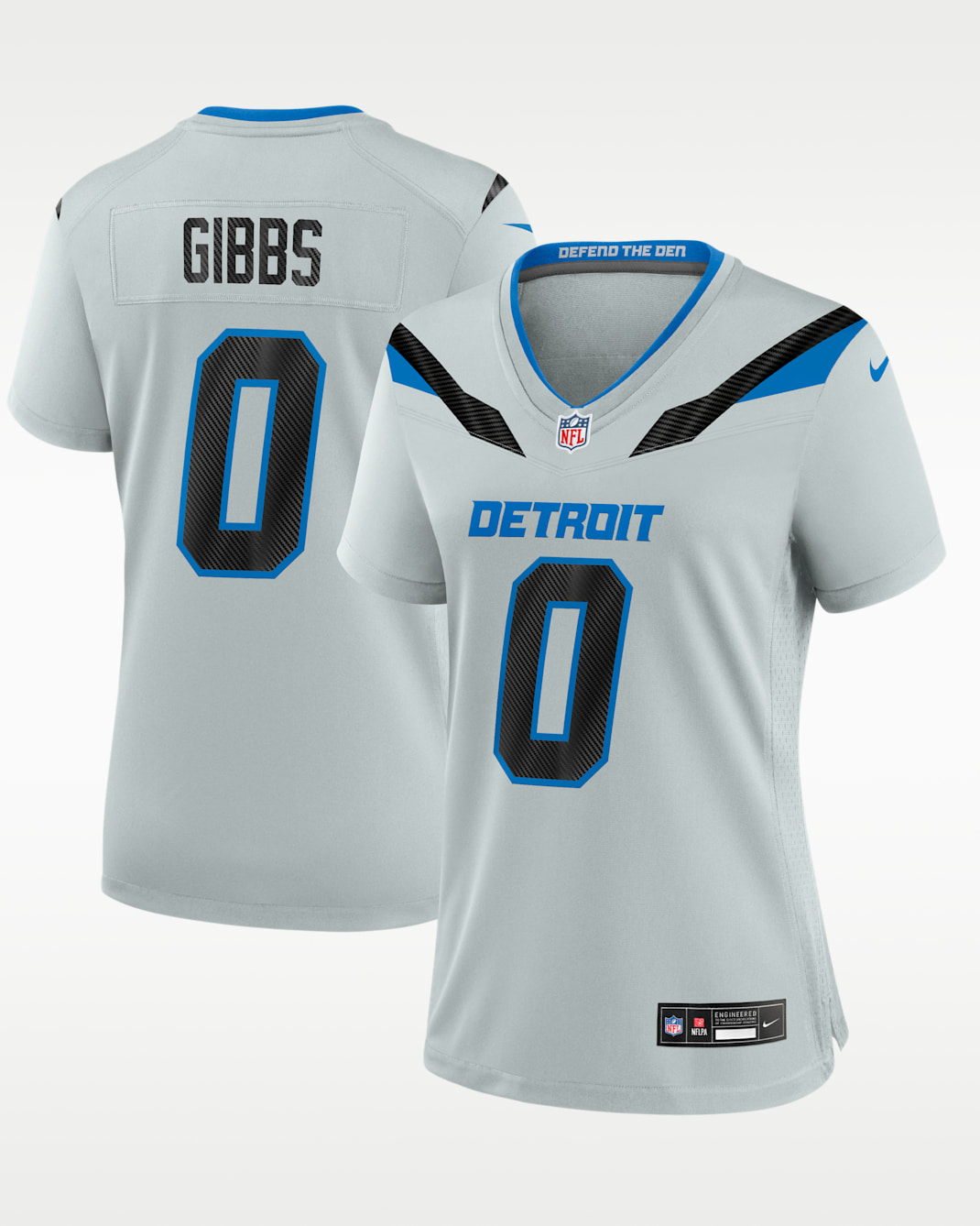 Jahmyr Gibbs Detroit Lions Rivalries Collection Women's Nike NFL Game Jersey - Silver