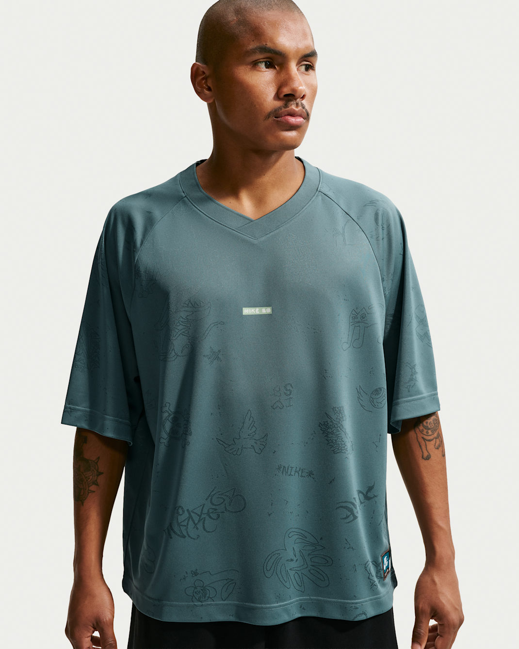 Nike SB Jacquard Skate Jersey Top - Mineral Slate
