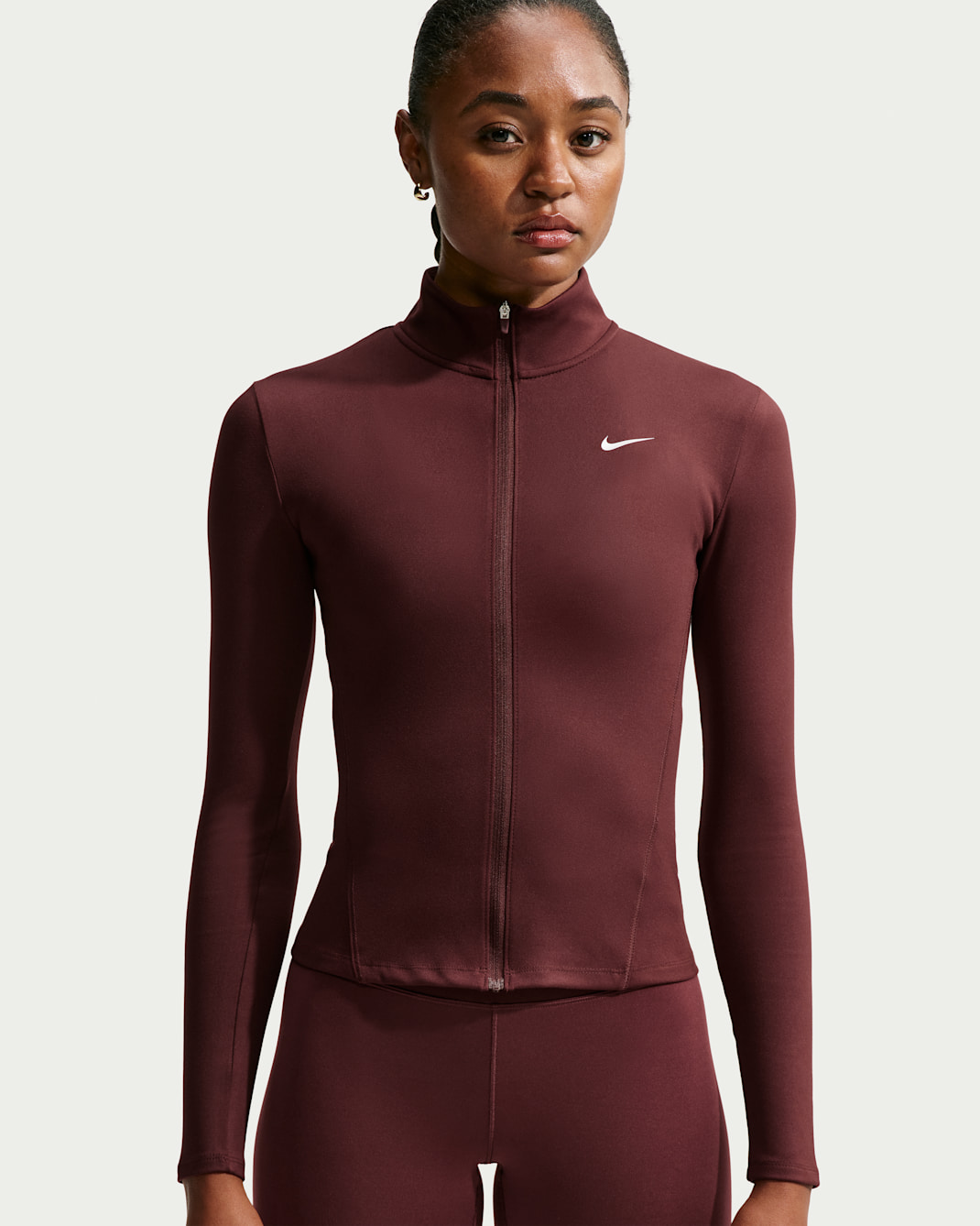 Nike One Fitted Women's Dri-FIT Full-Zip Jacket - Mystic Dates/White
