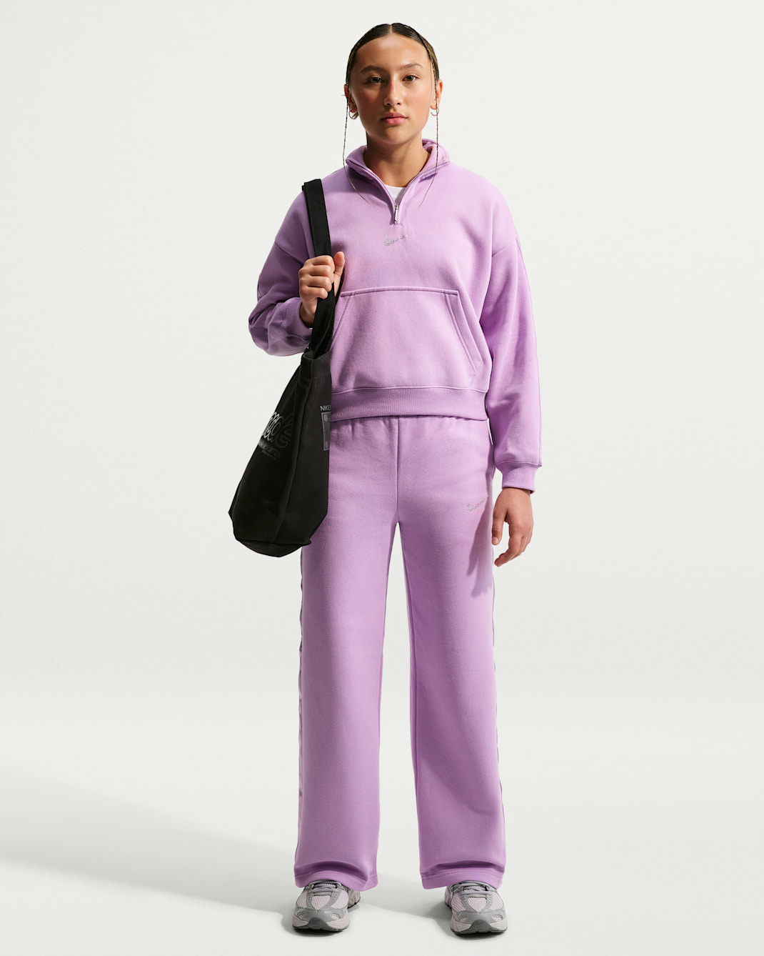 Παντελόνι Nike Studio Fleece για μεγάλα κορίτσια - Violet Star