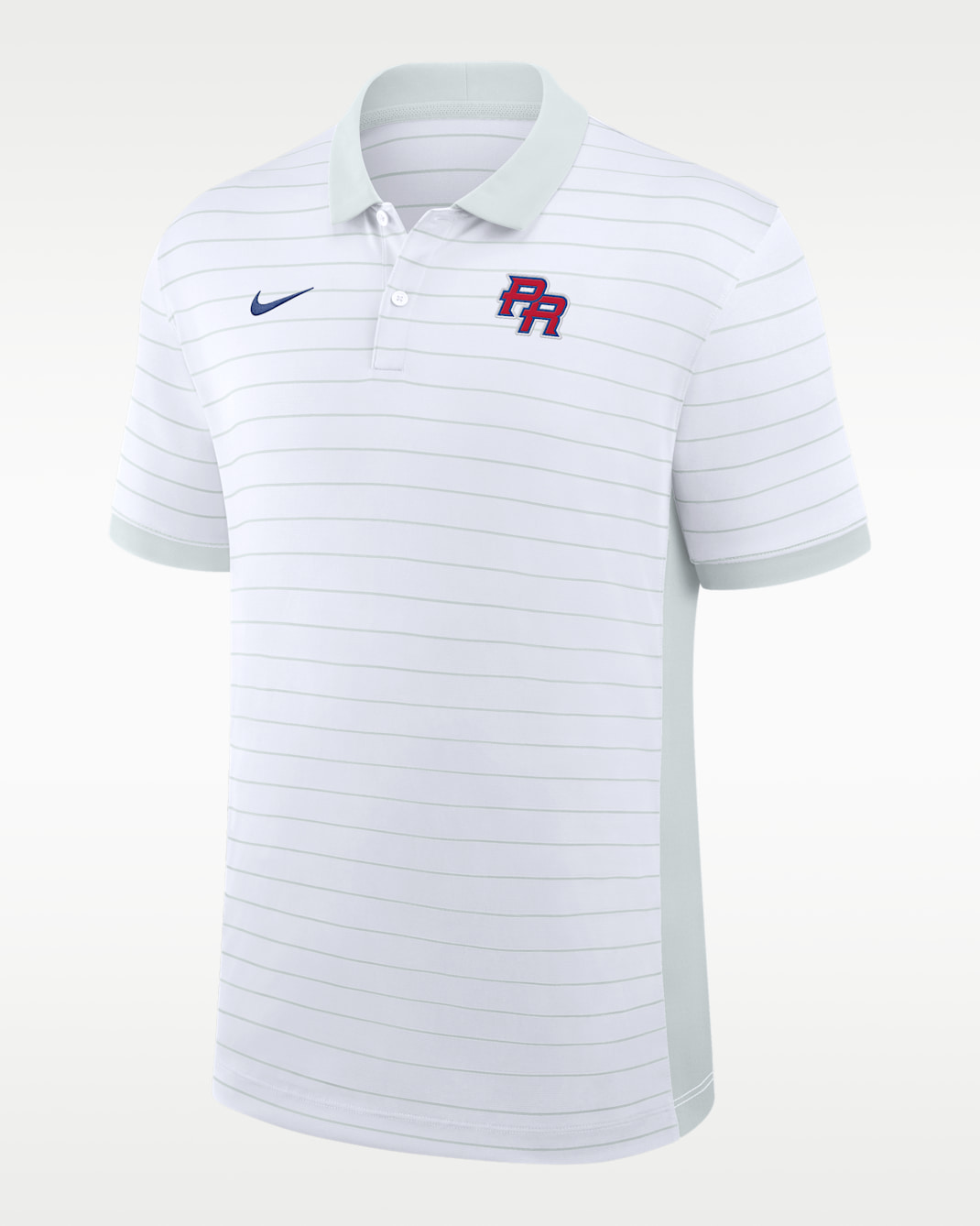 Puerto Rico National Baseball Team 2026 World Baseball Classic Striped Victory Men's Nike Dri-FIT Polo - White