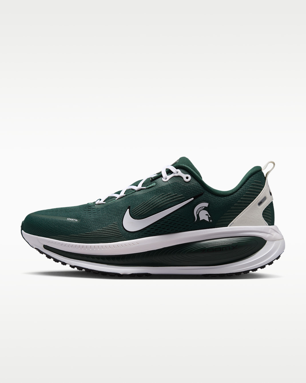Nike College Vomero 18 (Michigan State) Men's Road Running Shoes - Pro Green/Black/White