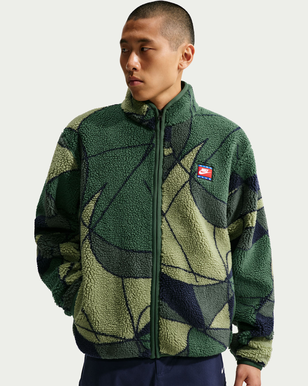 Nike Club Men's Winterized Fleece Full-Zip Jacket - Fir/Light Smoke Grey