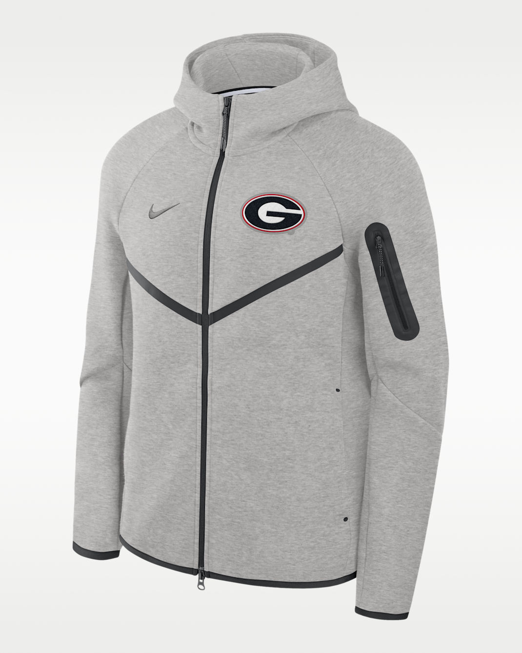 Georgia Tech Fleece Windrunner Men's Nike College Full-Zip Hooded Jacket - Grey