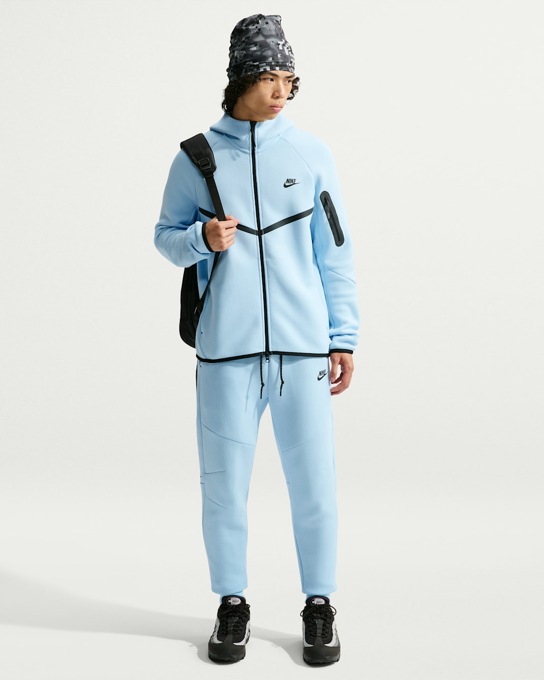 Nike Tech Men's Fleece Joggers - Ice Blue/Black