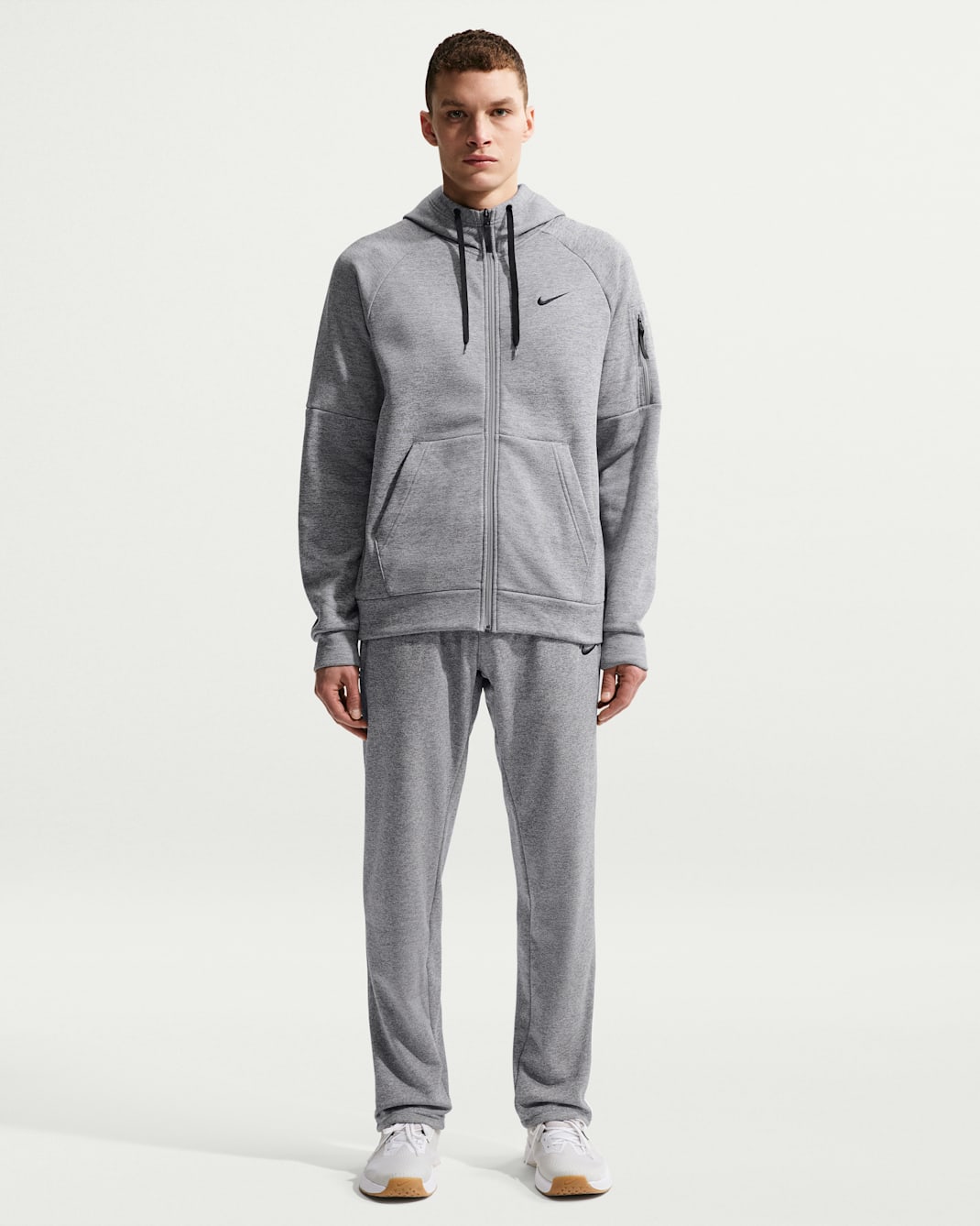 Nike Therma Men's Therma-FIT Open Hem Fitness Pants - Dark Grey Heather/Particle Grey/Black