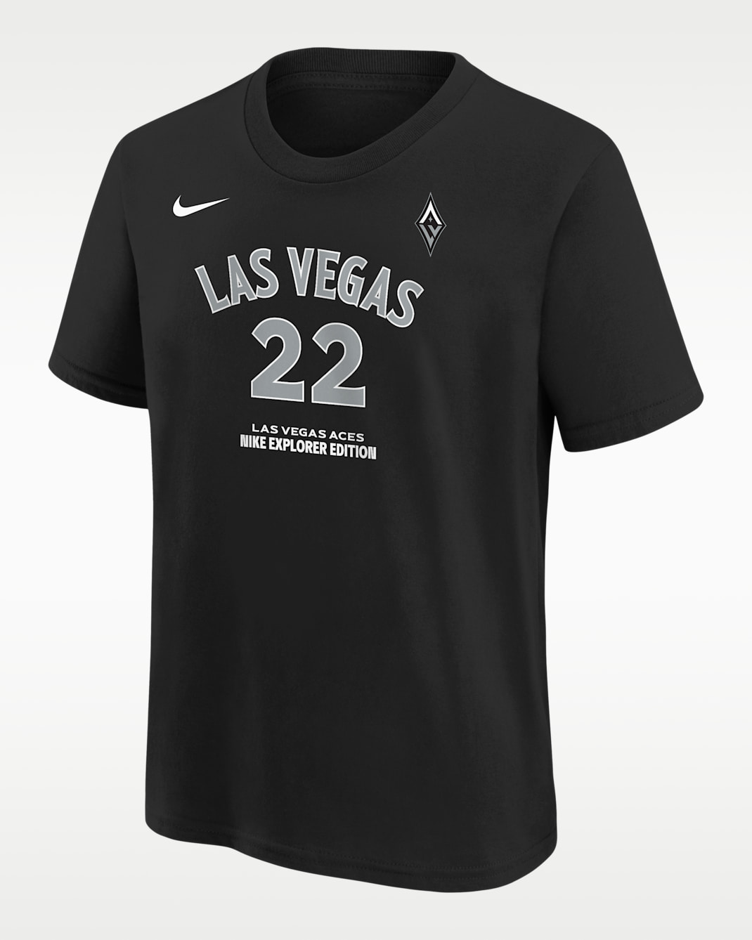 A'Ja Wilson Las Vegas Aces Explorer Edition Big Kids' Nike WNBA T-Shirt - Black