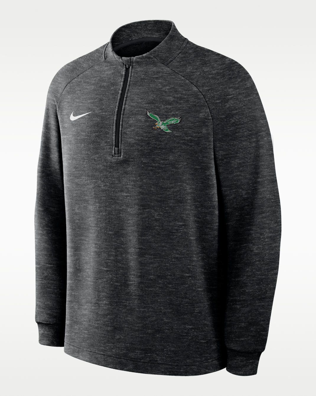 Sudadera Nike Therma-FIT de la NFL de medio cierre para hombre Philadelphia Eagles Par - Negro jaspeado