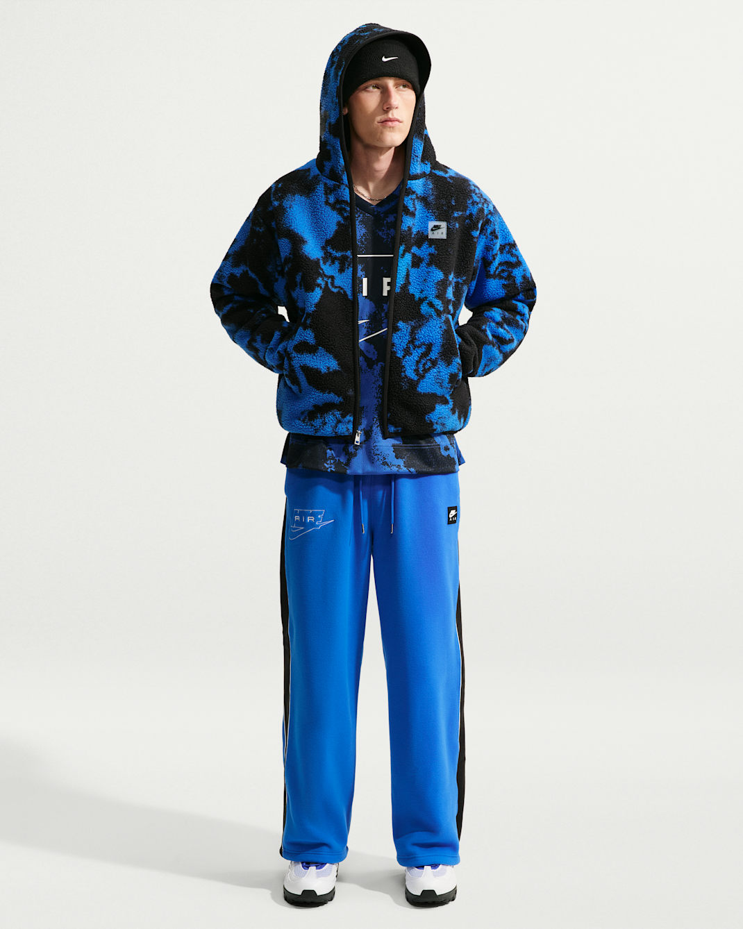 Nike Air Polartec® Men's Therma-FIT Open-Hem Pants - Hyper Royal/Black/White