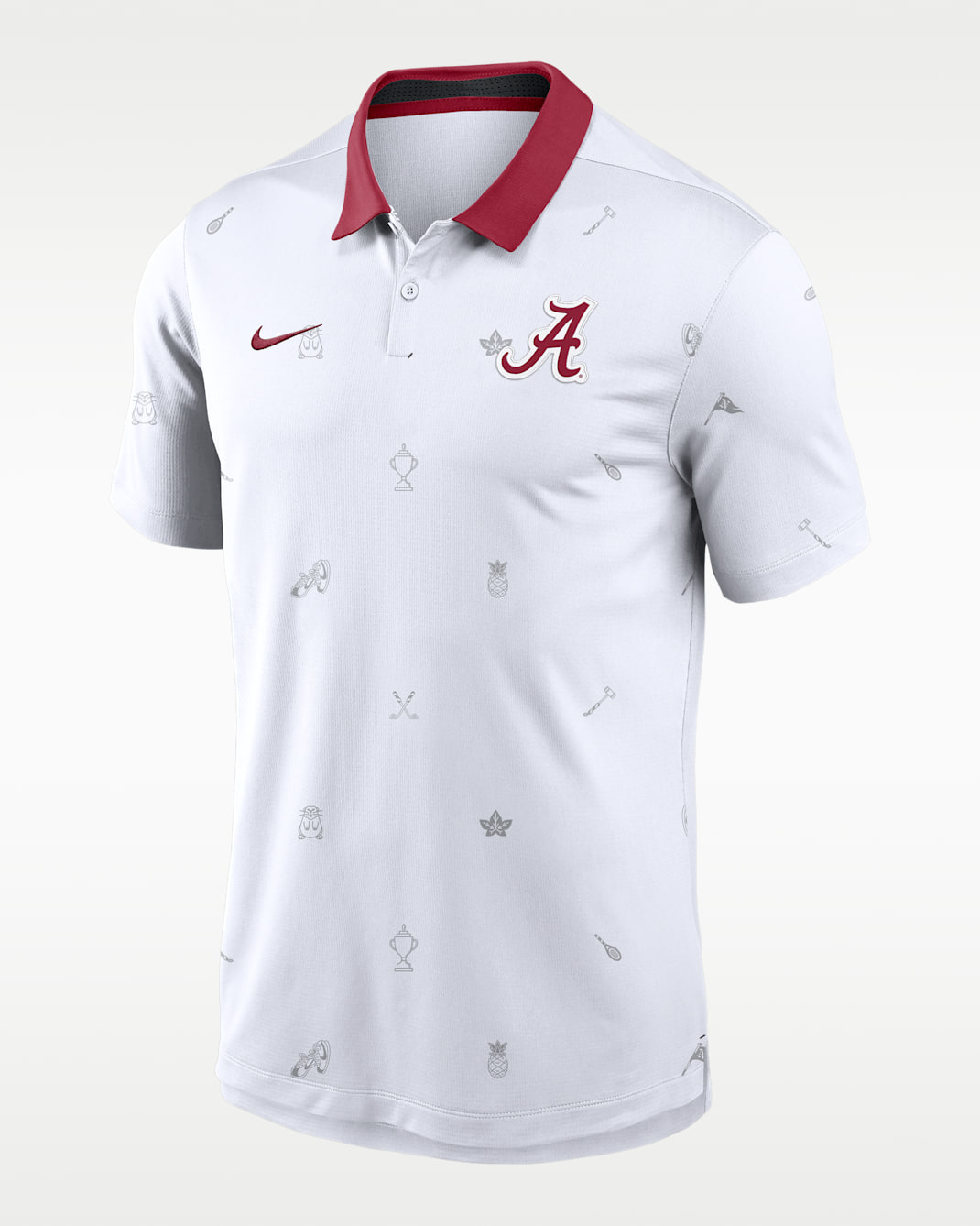 Alabama Vapor Pattern Men's Nike Dri-FIT College Polo - White