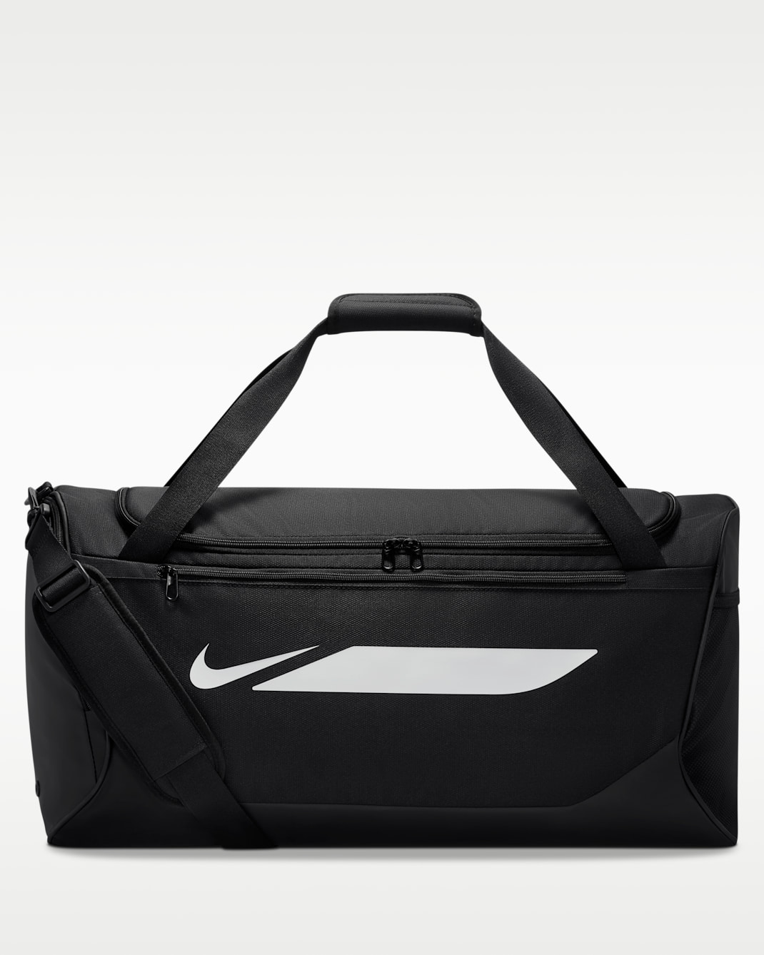 Maleta duffel de futbol (mediana, 60 L) Nike Academy - Negro/Negro/Blanco