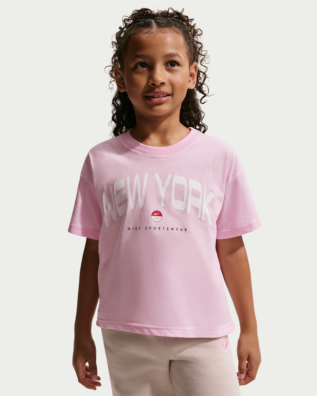 Nike Sportswear Big Kids' (Girls') T-Shirt - Pink Foam