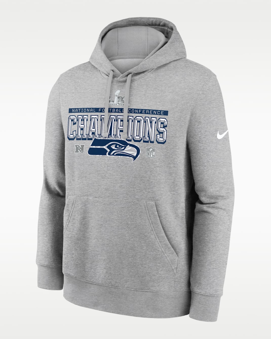Seattle Seahawks 2026 NFC Champions Trophy Collection Men's Nike NFL Pullover Hoodie - Heather