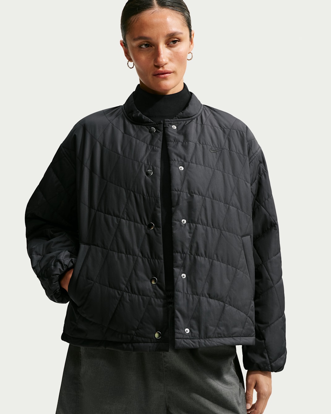 Nike Sportswear Women's Therma-FIT Quilted Barn Jacket - Black/Black