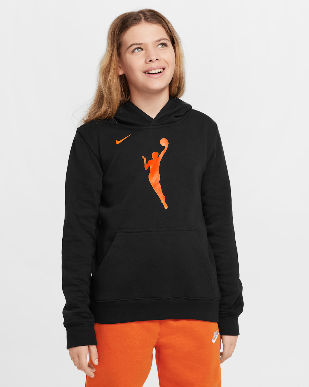 Sudadera con gorro sin cierre Nike WNBA para niños talla grande Team 13 Essential - Negro