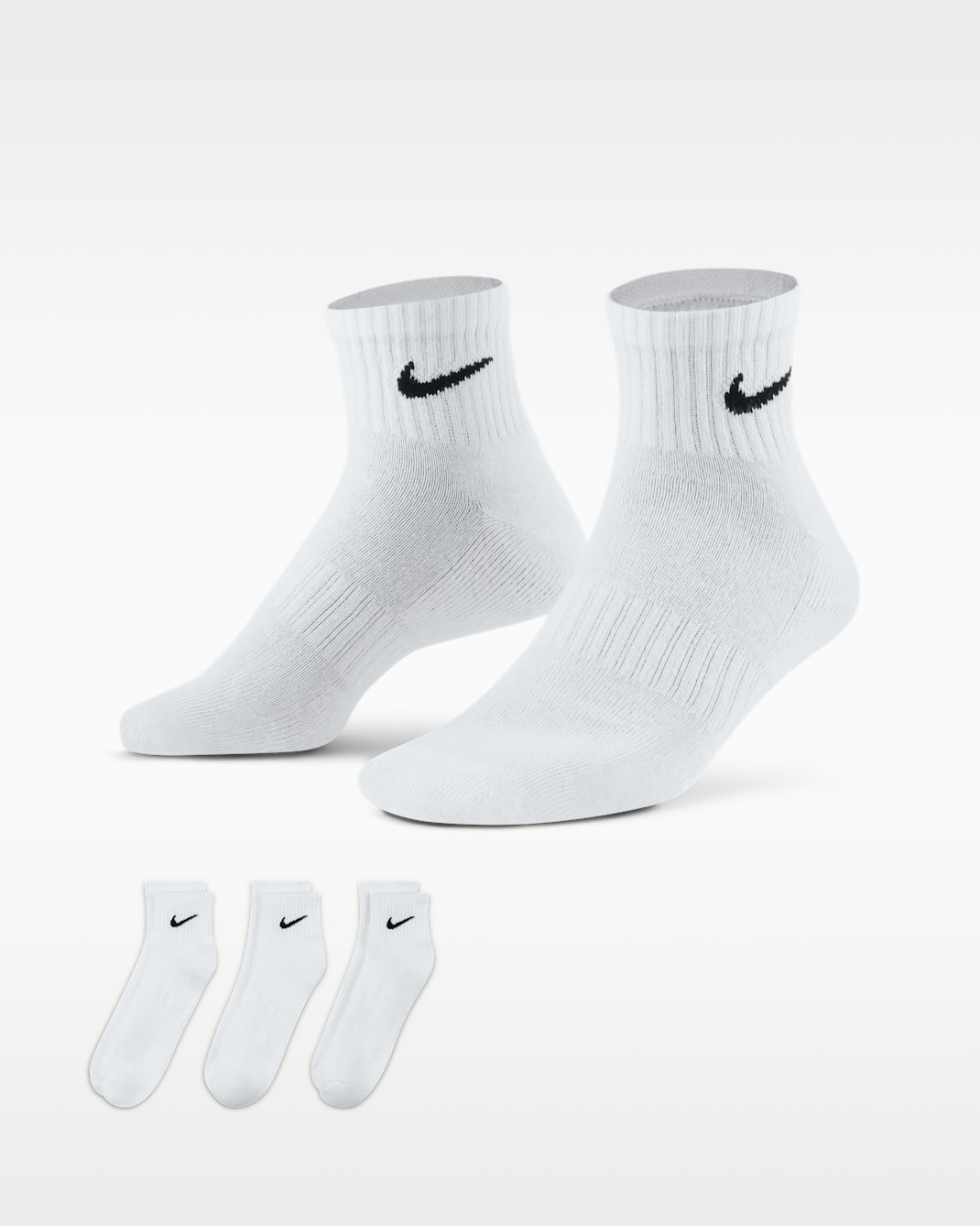 Nike Everyday Cushioned Trainingsenkelsokken (3 paar) - Wit/Zwart
