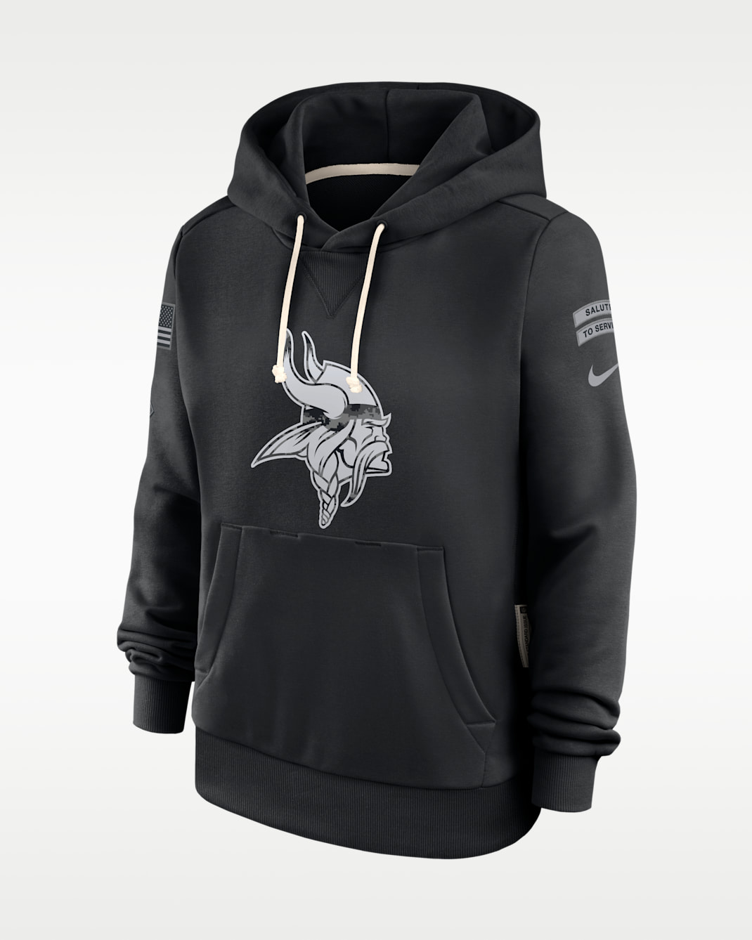 Minnesota Vikings Salute to Service Sideline Women's Nike Dri-FIT NFL Pullover Hoodie - Black
