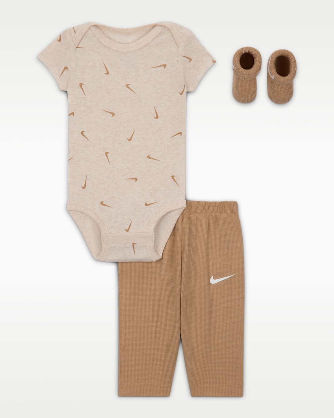 Nike Baby 3-Piece Bodysuit and Waffle Pants Set - Hemp