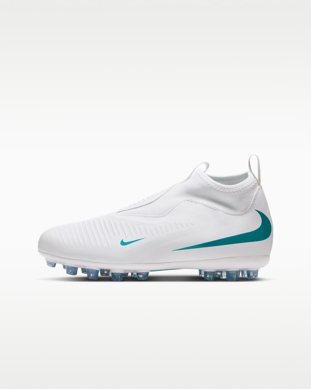 Chaussure de foot à crampons pour terrain synthétique Nike Jr. Phantom 6 High Academy pour ado - Blanc/Blanc/Dusty Cactus
