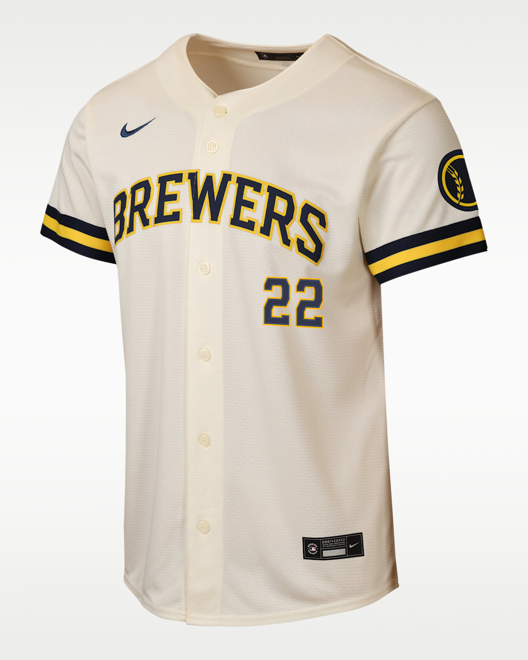 Christian Yelich Milwaukee Brewers Big Kids' Nike MLB Stadium Home Jersey - Cream