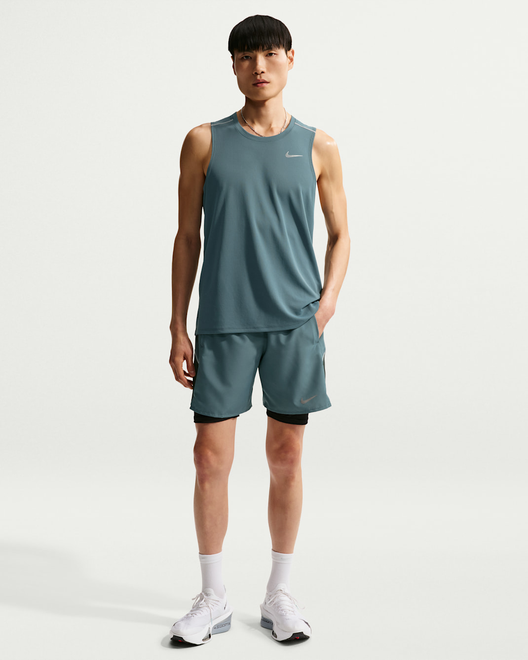 Nike Miler Men's Dri-FIT 18cm (approx.) Brief-Lined Running Shorts - Mineral Slate/Black Spruce