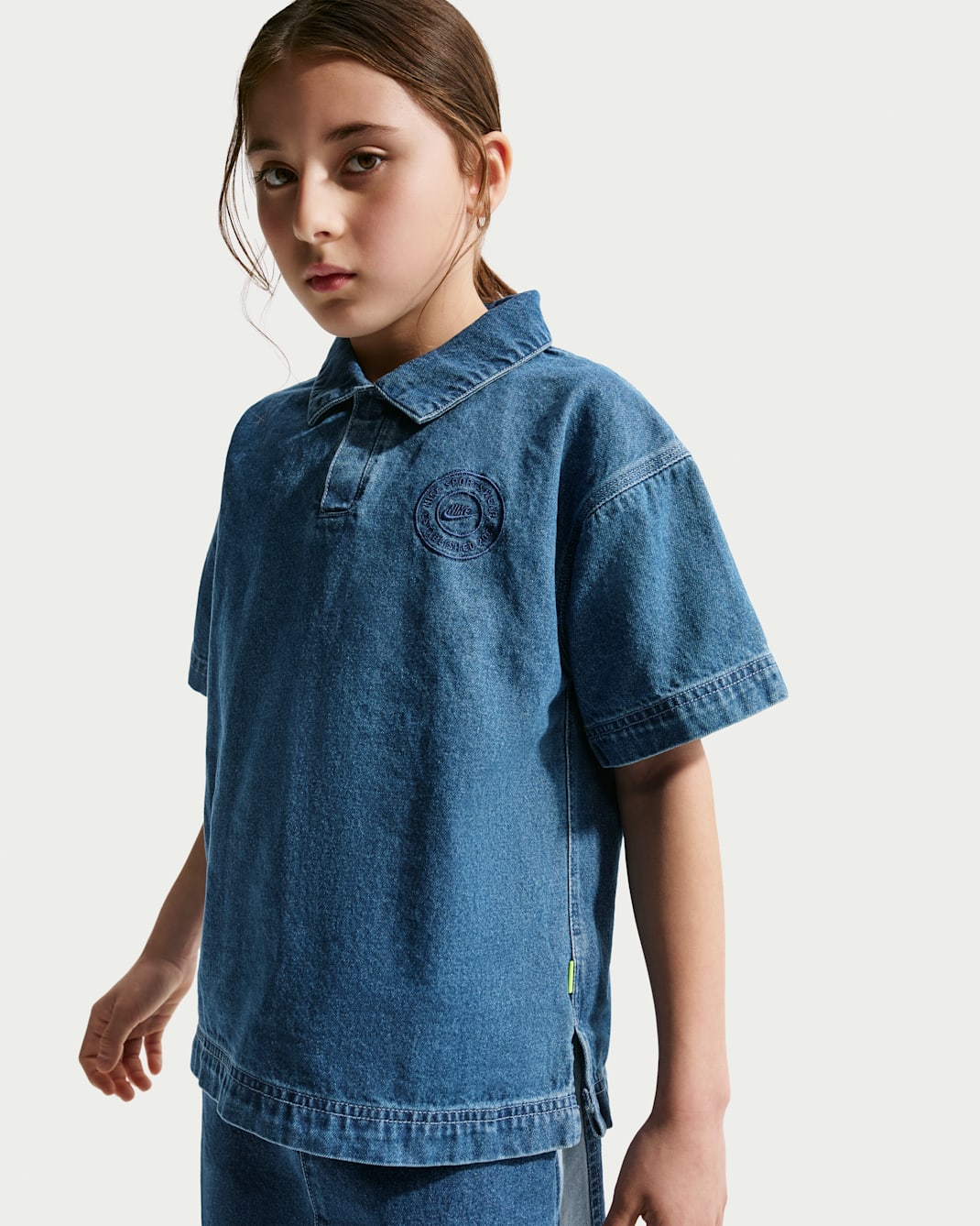 Nike Sportswear Collection Big Kids' Denim Short-Sleeve Polo