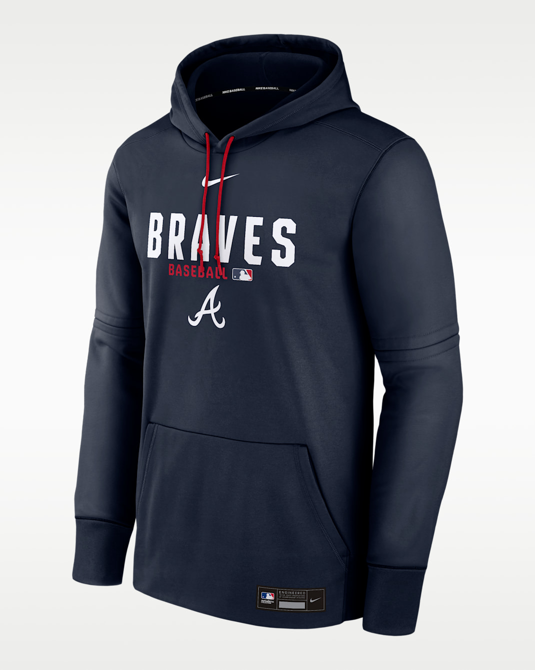 Atlanta Braves Authentic Collection Men's Nike Therma MLB Pullover Hoodie - Navy
