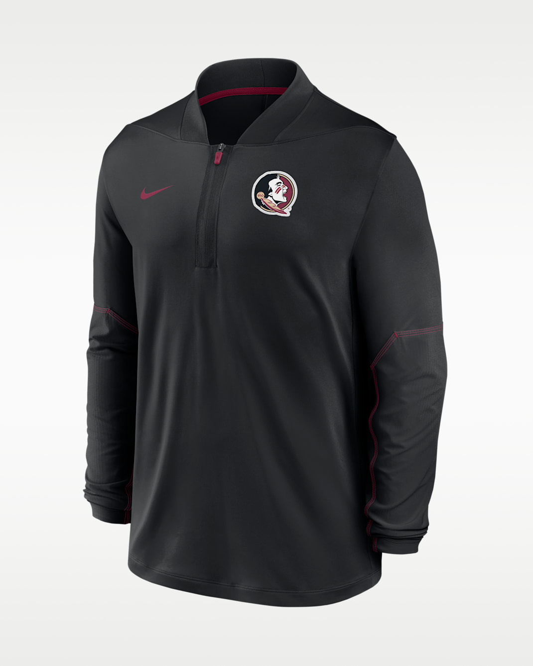Florida State Sideline Men's Nike Dri-FIT College 1/2-Zip Top - Black/Team Maroon