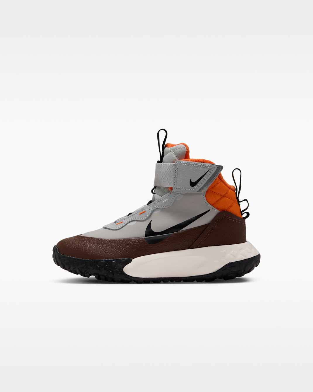 Nike Terrascout Little Kids' Shoes with Reflective Design Accents - Grey Fog/Safety Orange/Light Chocolate/Black