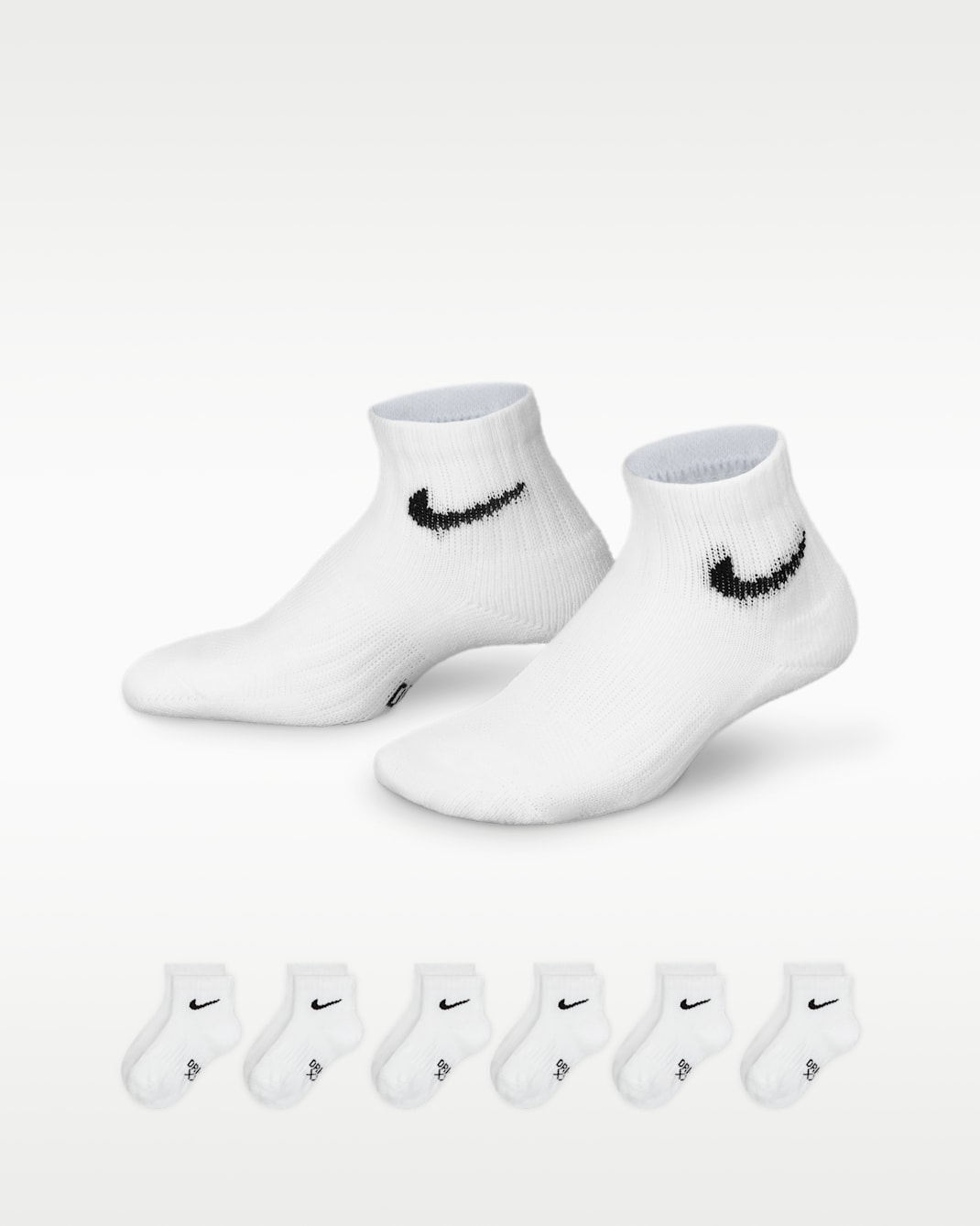 Nike Dri-FIT Performance Basics Little Kids' Ankle Socks (6 Pairs) - White