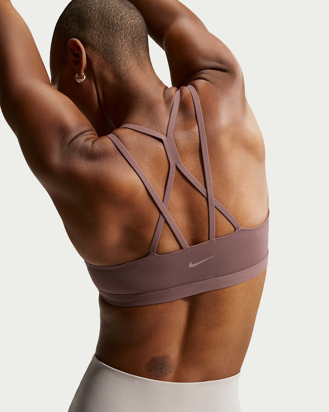 Nike Zenvy Strappy sport-bh met vulling en lichte ondersteuning - Tattoo/Wit