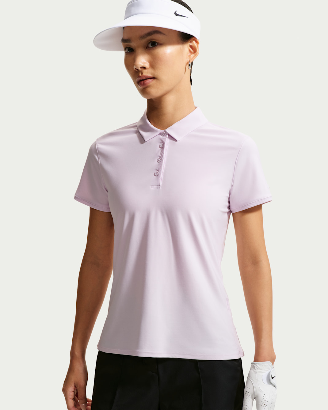 Nike Victory Women's Dri-FIT Short-Sleeve Golf Polo - Bleached Lilac/Black