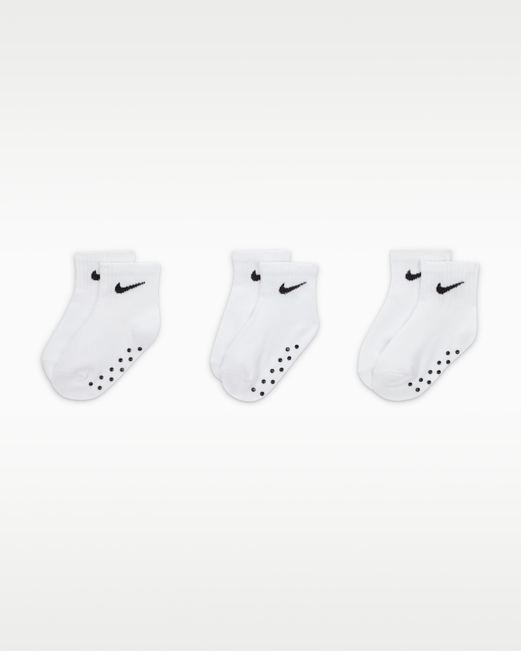 Nike Baby Swoosh Ankle Gripper Socks (3-Pairs) - White