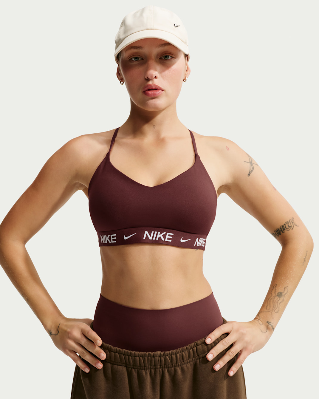 Nike Indy Light-Support Women's Padded Adjustable Sports Bra - Mystic Dates/White