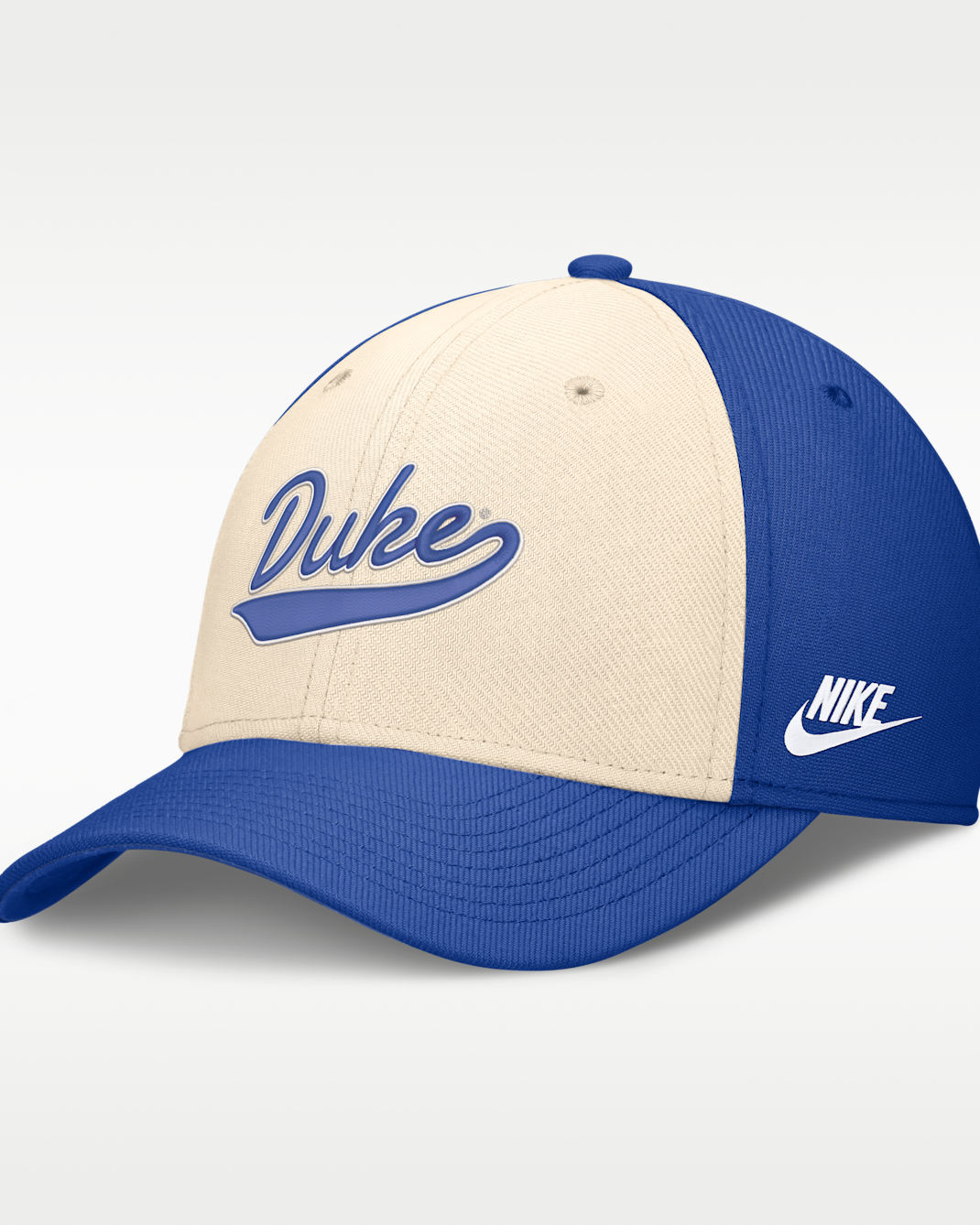 Gorra universitaria Nike Dri-FIT para hombre Duke Legacy - Natural/Royal