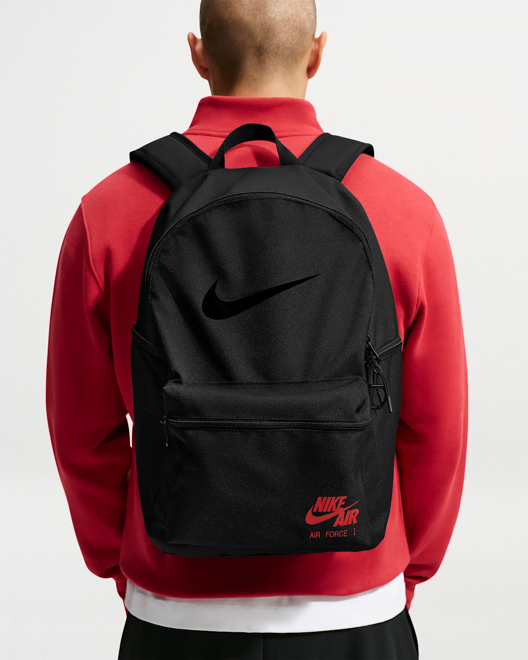 Nike Heritage Air Force 1 Backpack (23L) - Black/Black/University Red