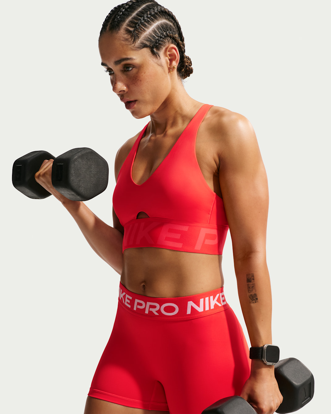 Nike Pro Sculpt Women's Medium-Support Padded Sports Bra - Light Crimson/Ember Glow/White